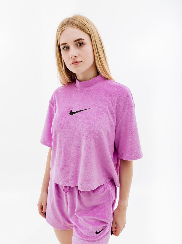 Футболка Nike W NSW MOCK SS TEE TRRY MS